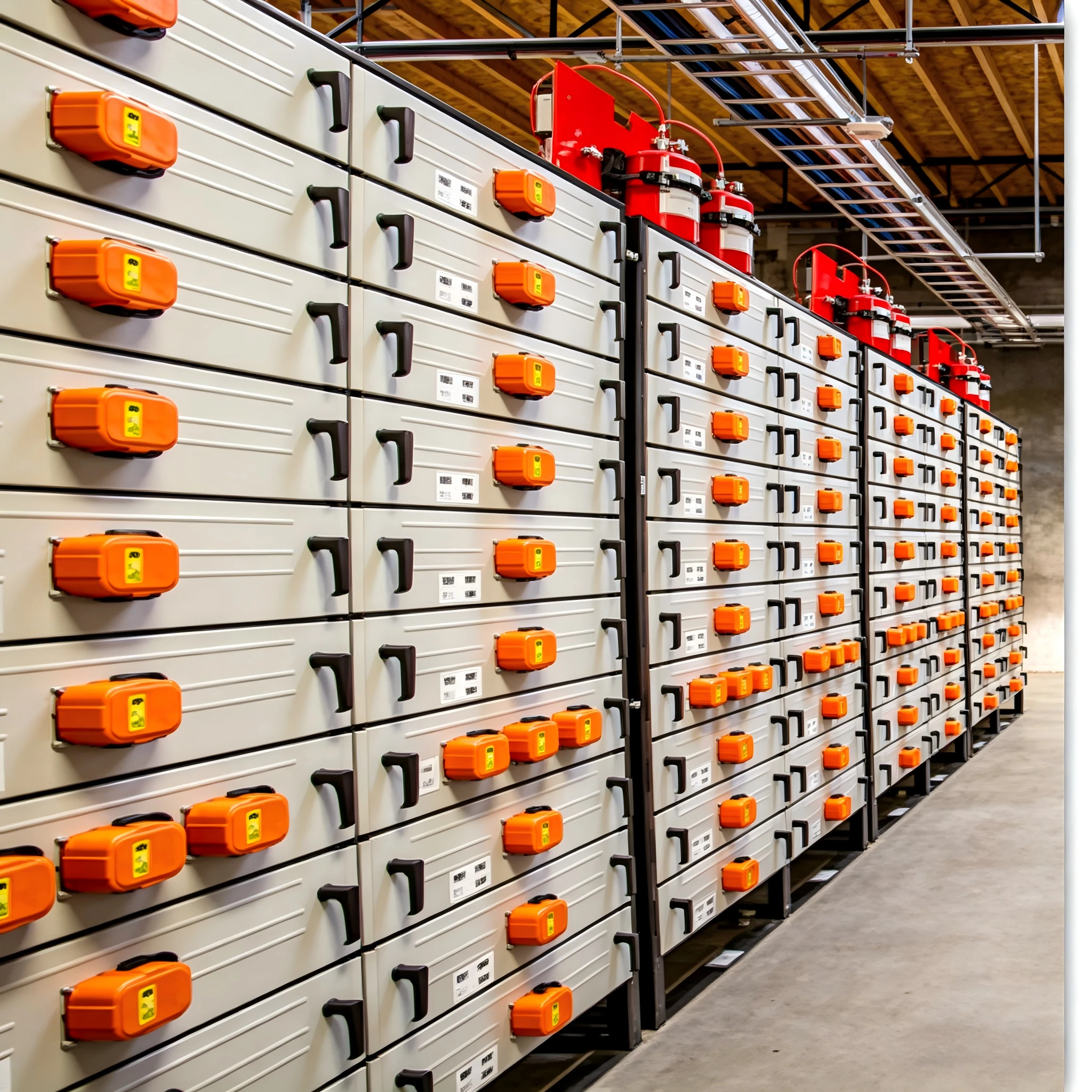 Lithium battery rack room for energy storage