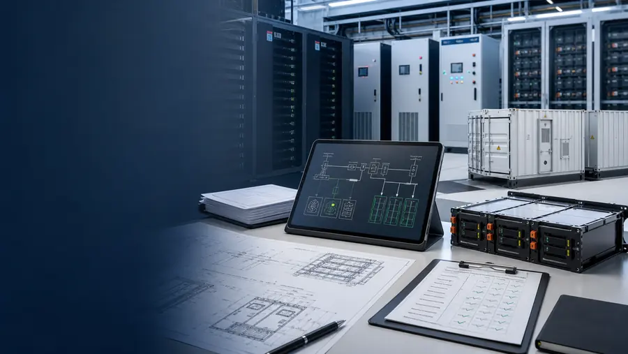 AI-generated energy storage project workflow visual